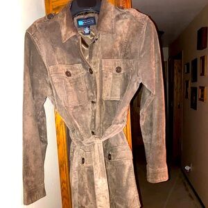 Brown leather stylish jacket